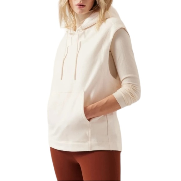 Athleta Tops - Nwt Athleta Retroplush Cocoon Hoodie Size Large Cream Thick Soft Sweatshirt Vest